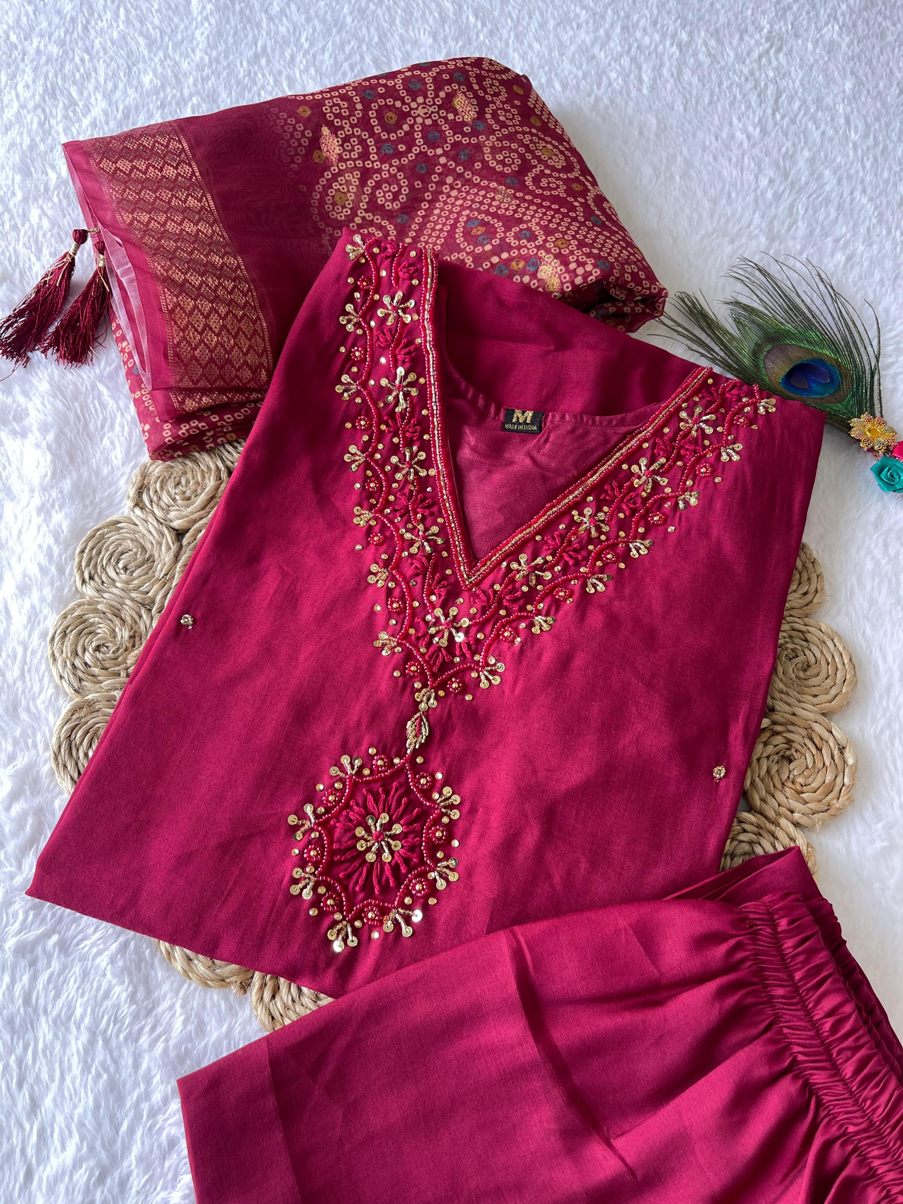 Launching New Designers Kurti Pent Dupatta Set