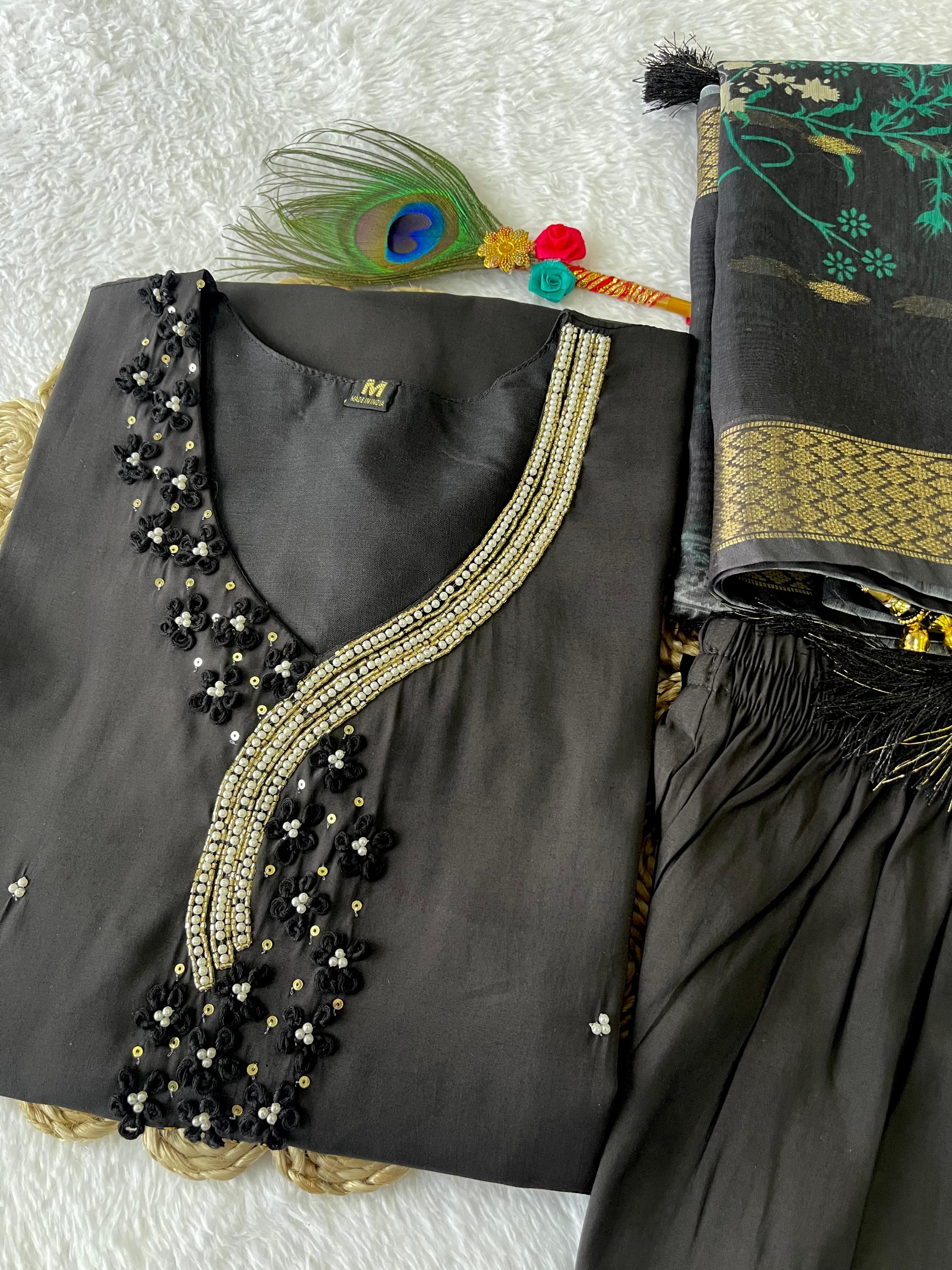 Premium Handwork Roman Silk Kurti