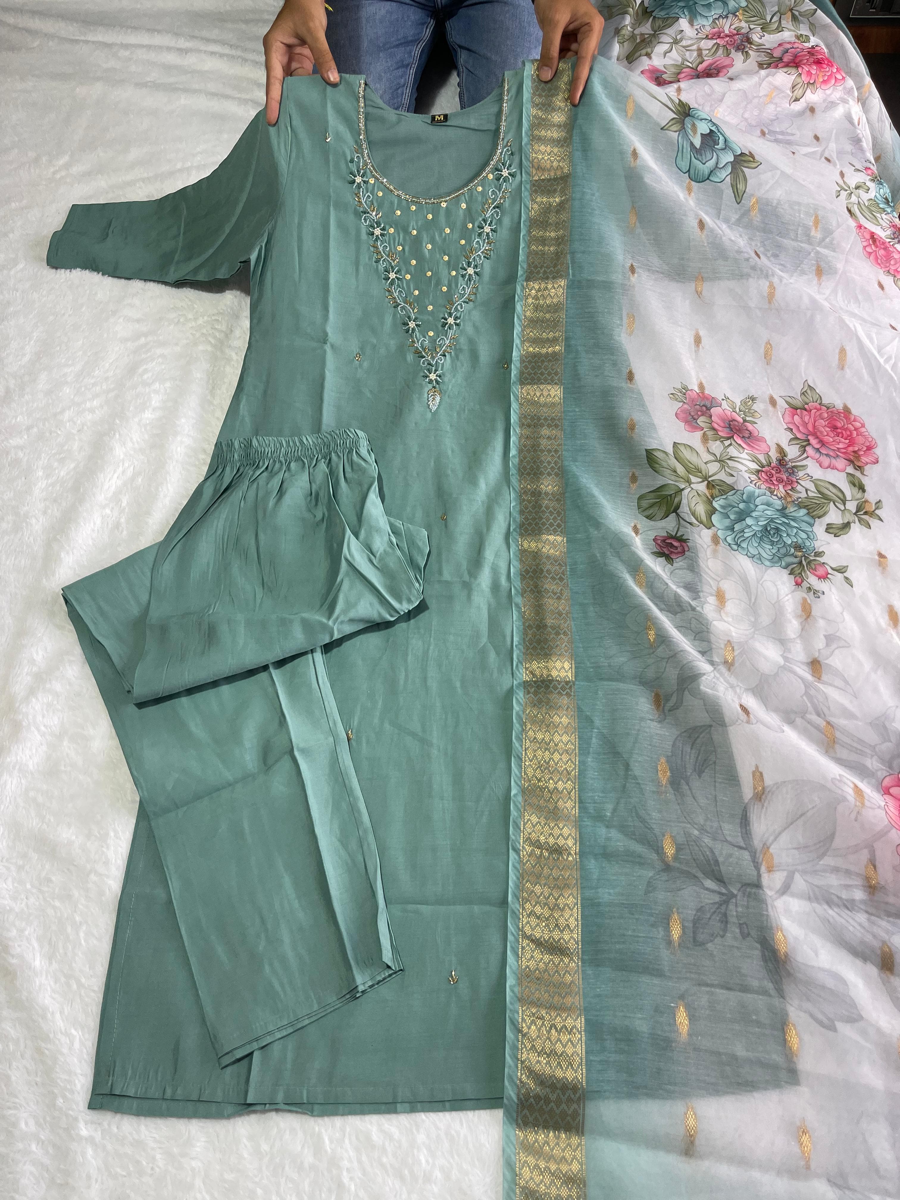 Premium Handwork Roman Silk Kurti