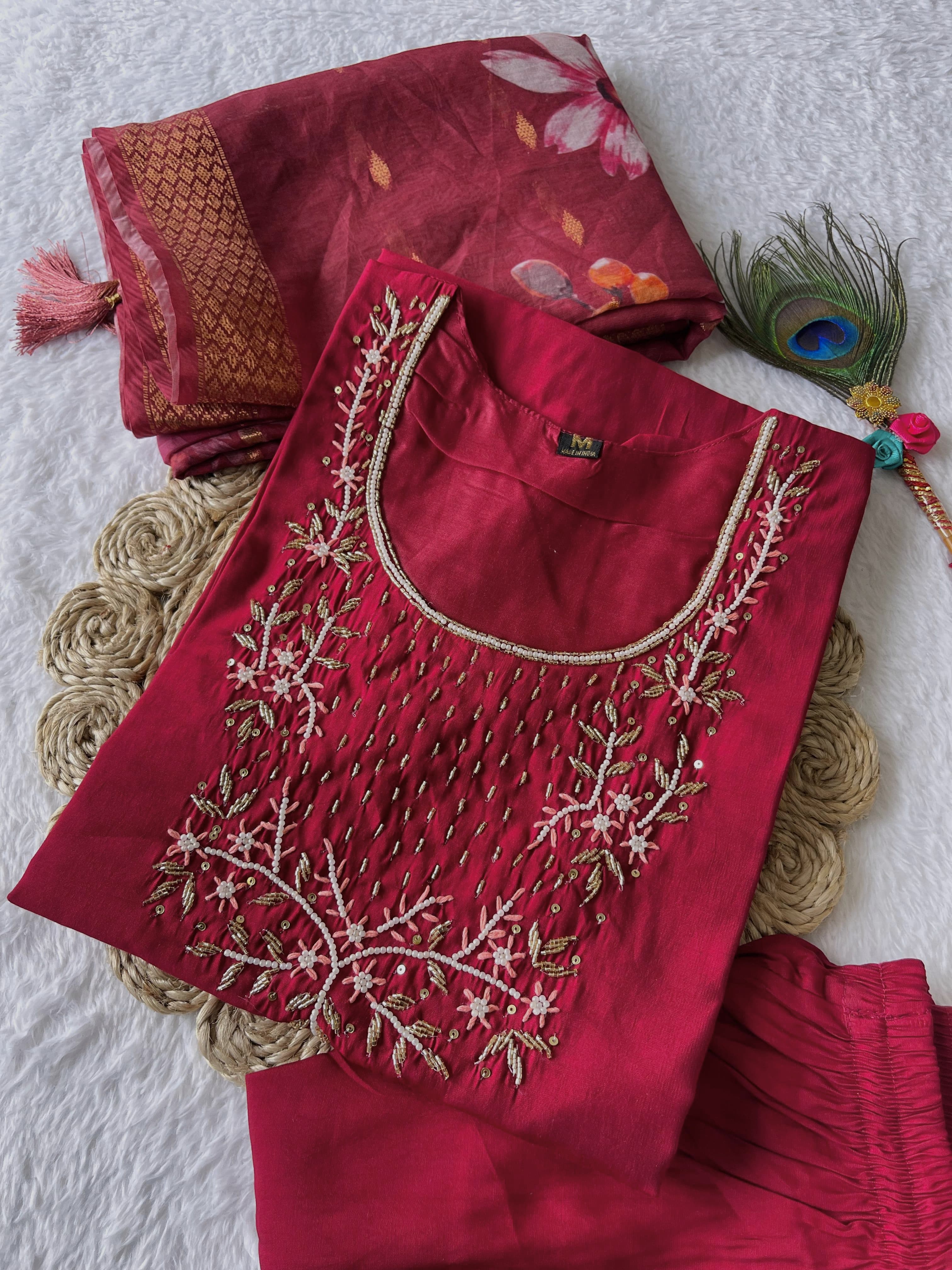 Premium Handwork Roman Silk Kurti