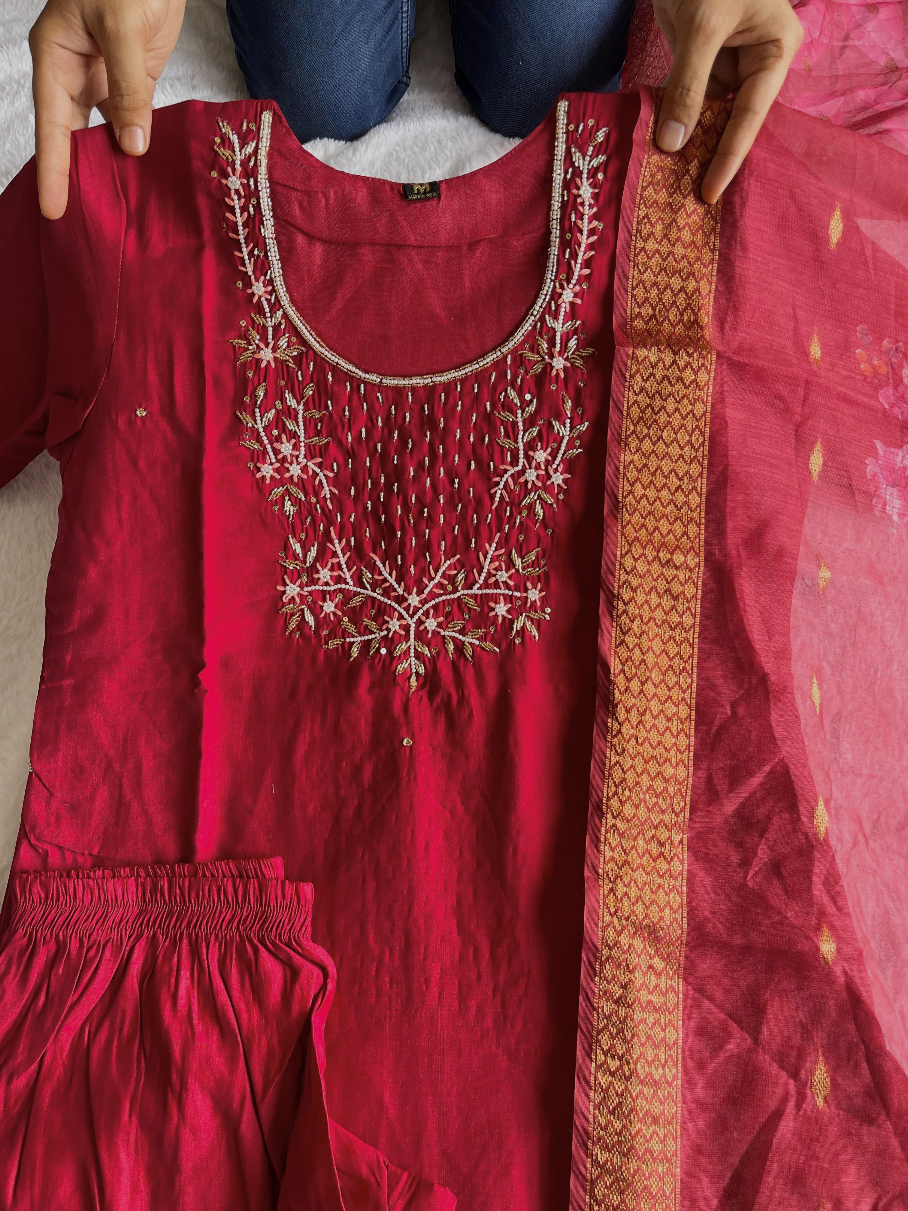 Premium Handwork Roman Silk Kurti