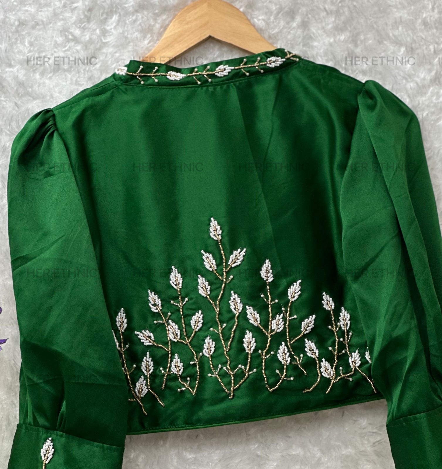 pure silk with heavy hand work blouse