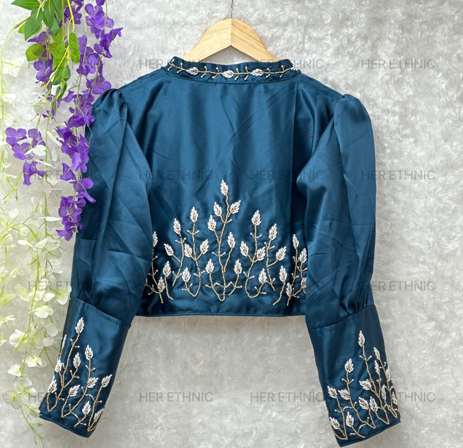 pure silk with heavy hand work blouse