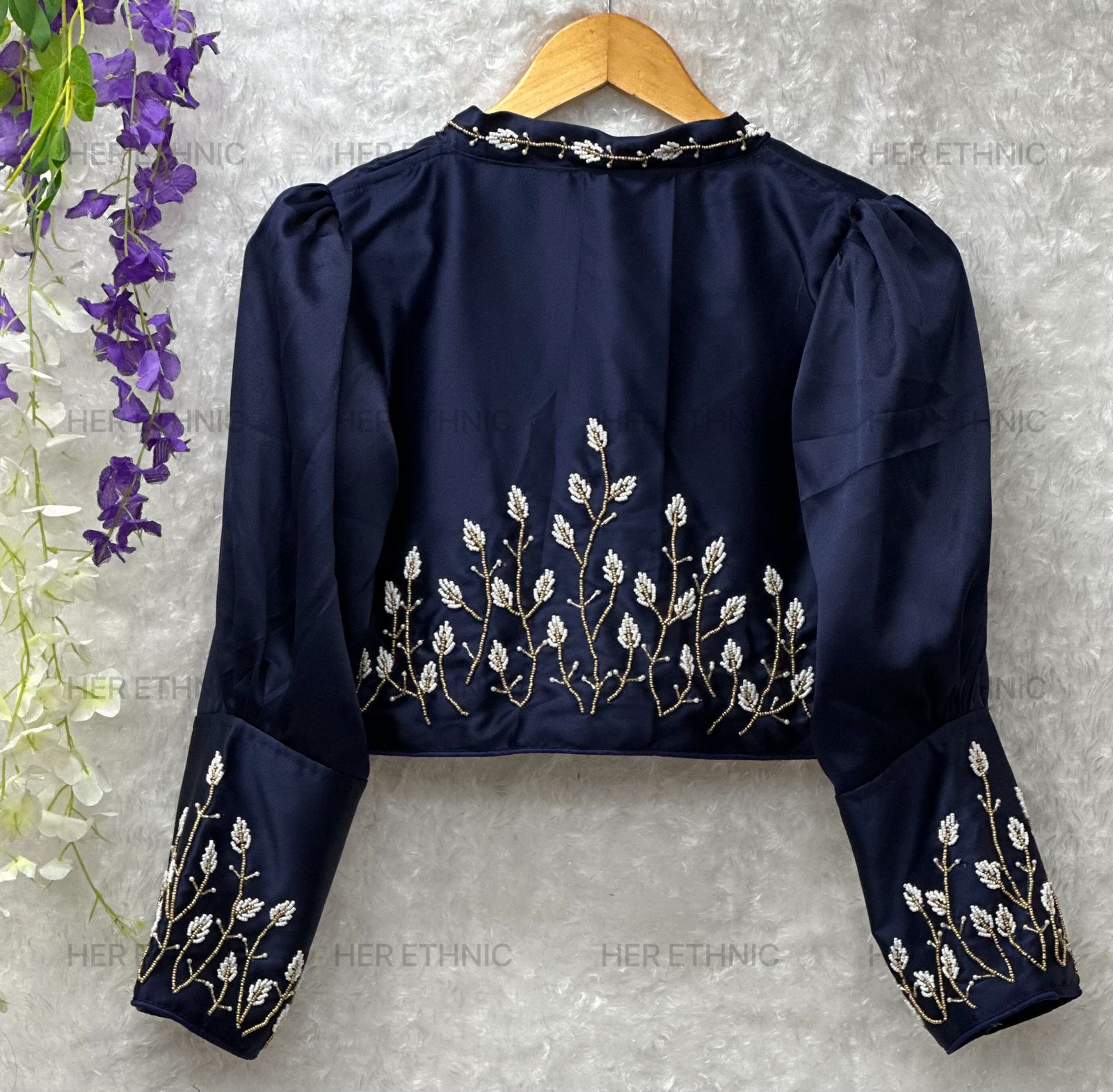 pure silk with heavy hand work blouse