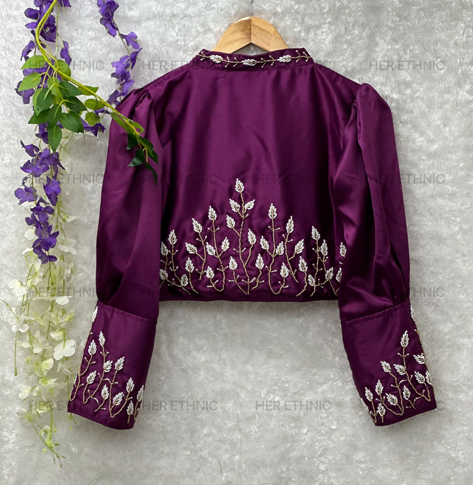 pure silk with heavy hand work blouse