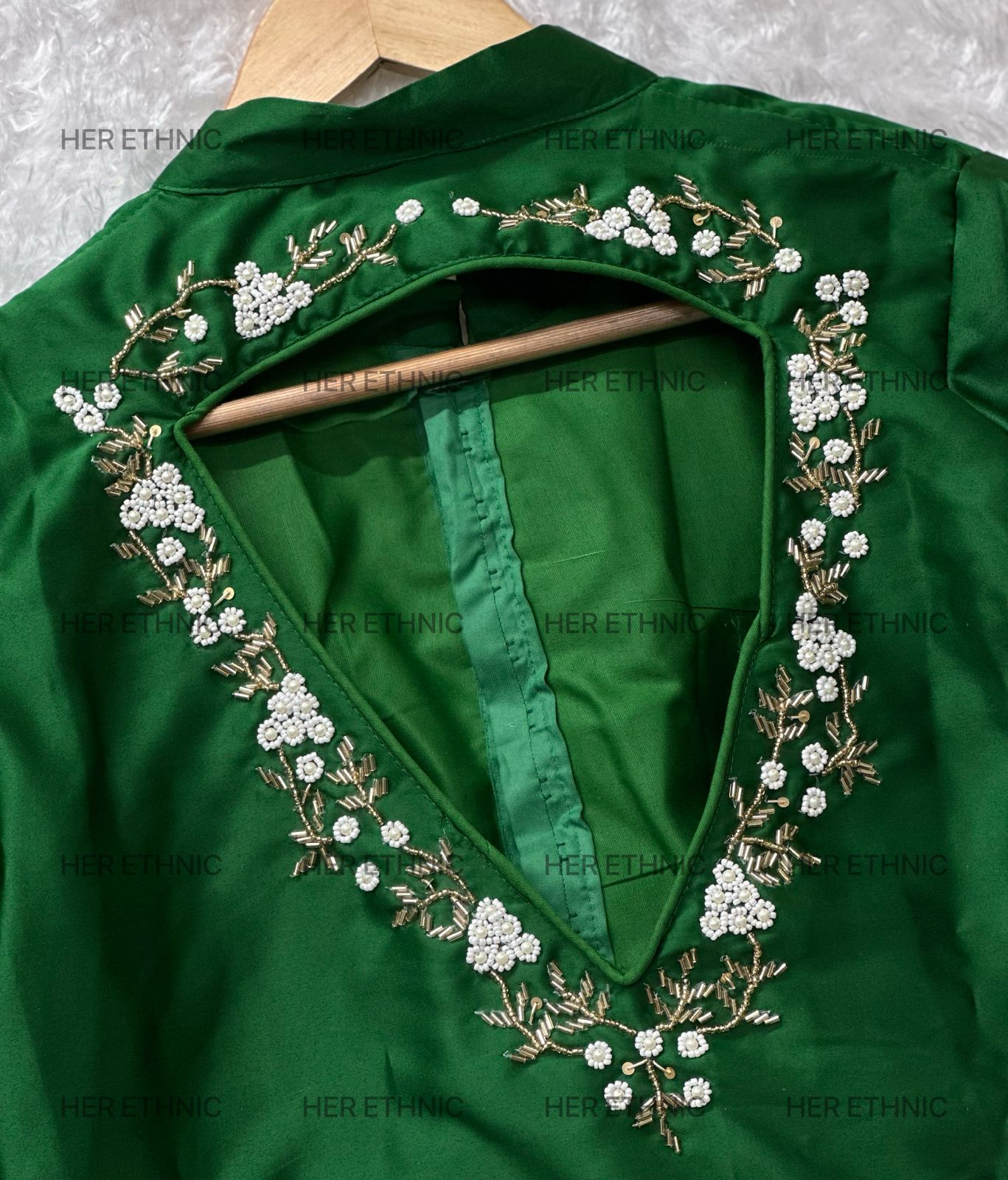 pure silk with heavy pure hand work blouse