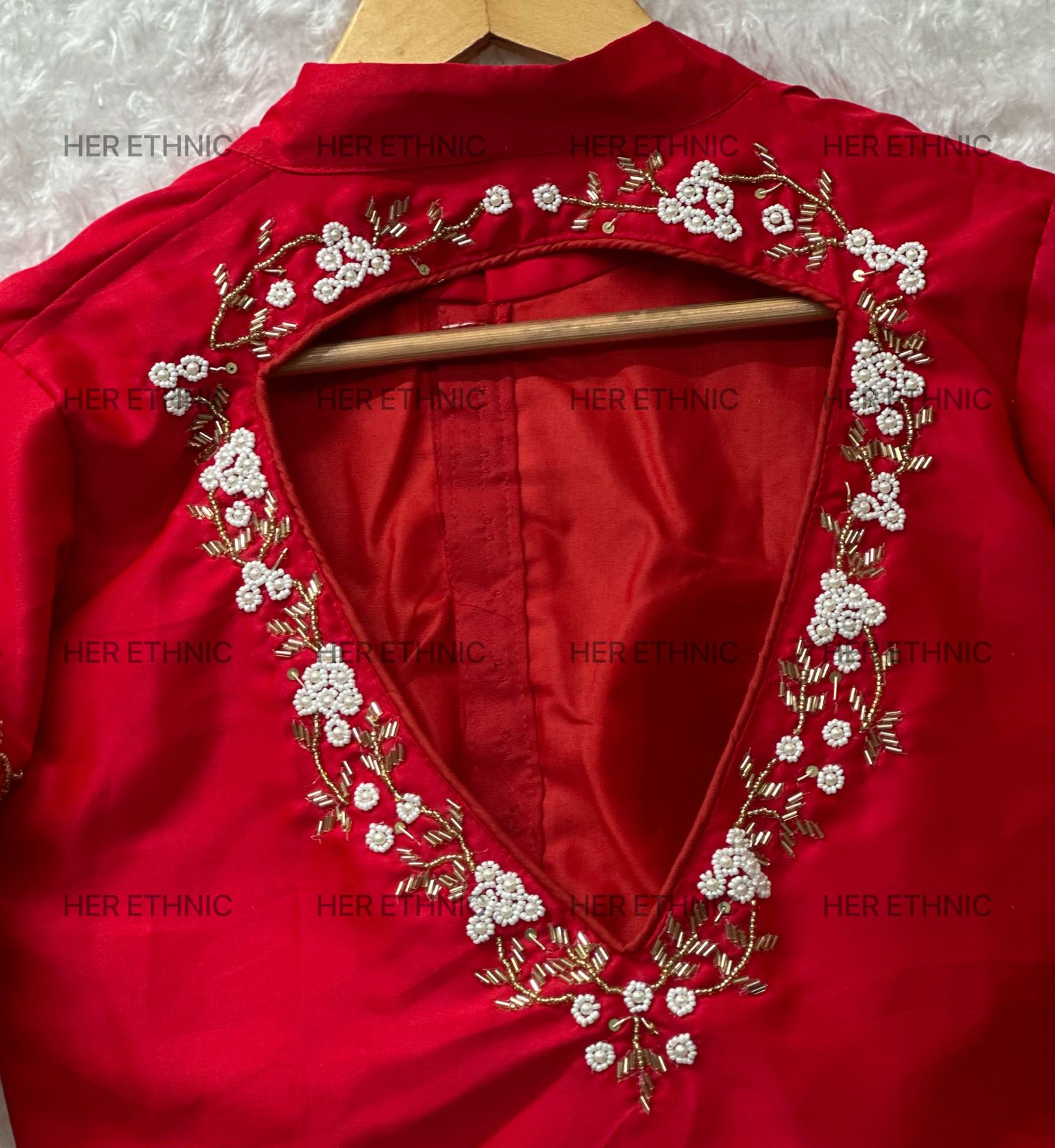 pure silk with heavy pure hand work blouse